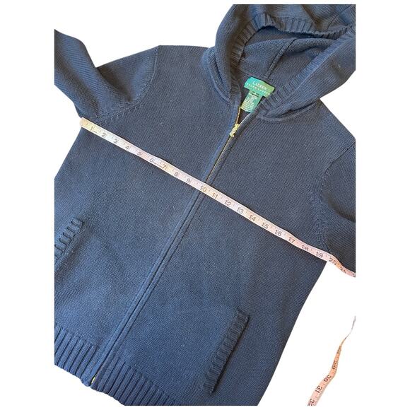 EUC Ralph Lauren 100% Cotton Knit Full Zip Hoodie Sweater Navy Size Small - Picture 4 of 14